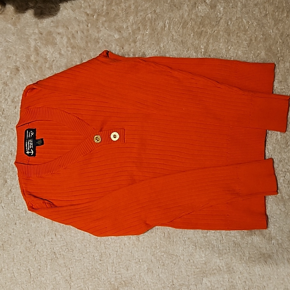 ORANGE RALPH LAUREN SWEATER/TOP    SIZE MEDIUM